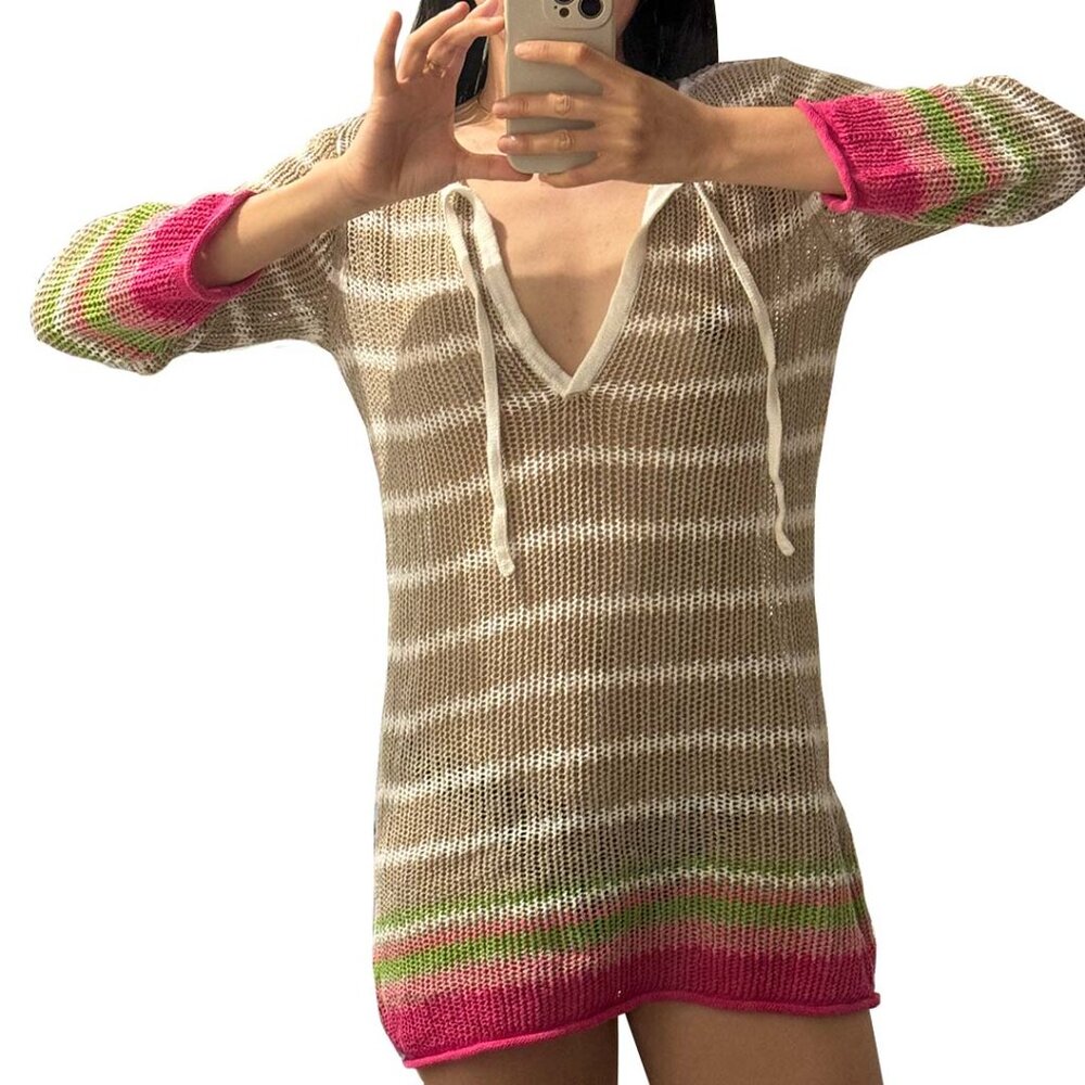 Tommy Bahama Knit Crochet Beach Cover Up Size Small